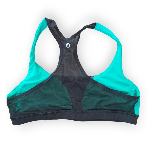 Lululemon womens sports bra top mesh back aqua size 10 - Picture 2 of 6